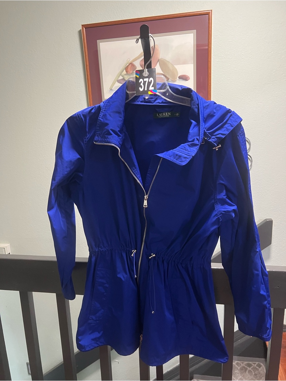 NWOT Ralph Lauren Electric Blue Drawstring Anorak Jacket Large #372